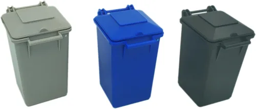 Vista 3 de Mini cubo de basura vehículo juguete conjunto - Niños simulan jugar reciclaje ABS camión conjunto