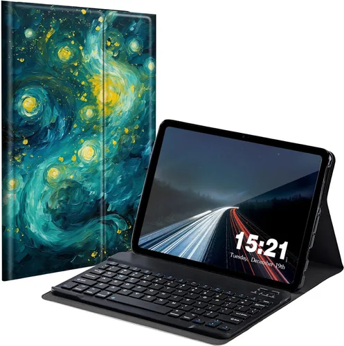 Vista 17 de Funda de teclado para Samsung Galaxy Tab S6 Lite 2022/2020, Galaxy Tab S6 Lite SM-P610/P613/P615/P619 con teclado Bluetooth inalámbrico desmontable