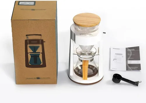 Vista 5 de JITEM Cafetera Gotero de vidrio Cafetera Manual para el hogar Café de goteo elaborado a mano con filtro Cafetera de mesa para café o té