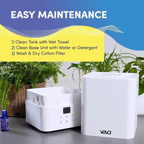 Vista 3 de VEVA Humidificadores para dormitorio, habitación grande, 4.5L, vaporizador de agua de niebla fría, difusor de aceite esencial, humidificadores