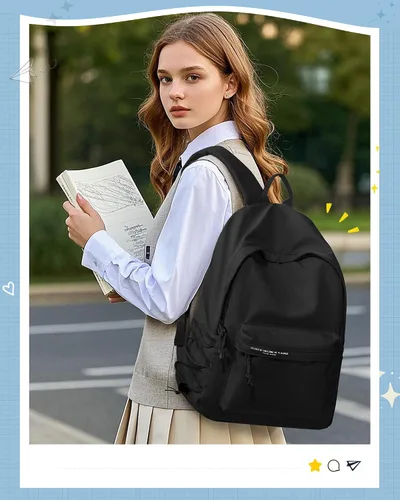 Vista 3 de suradar Mochila para escuela, escuela secundaria, mochila para adolescentes, niñas, niños, estudiantes universitarios, mujeres, hombres, mochila