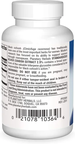 Vista 2 de Planetary Herbals Extracto de cohosh negro estandarizado 2.5 comprimidos, 45