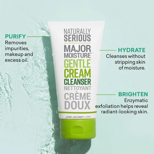 Vista 4 de Naturally Serious Limpiador en crema suave de humedad mayor, limpiador hidratante con aceite de coco, limpiador desmaquillante, cuidado de la piel