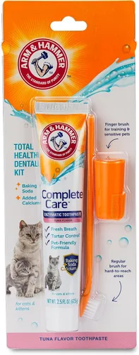 Vista 10 de Arm & Hammer Complete Care - Kit dental para perros, pasta de dientes enzimática para perros con sabor a atún, cepillo de dientes y cepillo de dedo