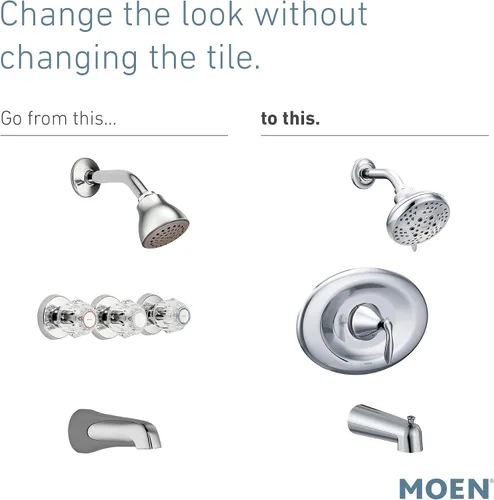 Vista 4 de Moen T2139EPBN Eva Posi-Temp Eco-Performance - Kit de molduras para bañera y ducha, requiere válvula, níquel cepillado