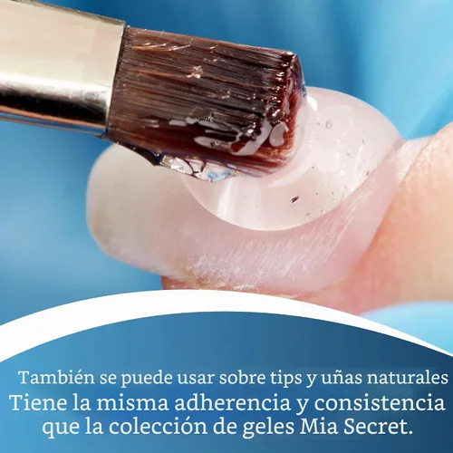 Vista 5 de Mia Secret Gel transparente para esculpir uñas con brocha, 0.5 onzas, gel constructor transparente en una botella para extensiones de uñas y uñas