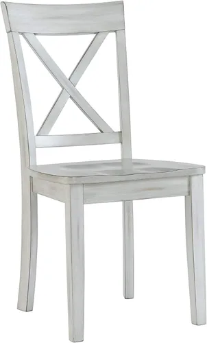 Vista 4 de Boraam Jamestown - Juego de 2 sillas de comedor, color blanco antiguo