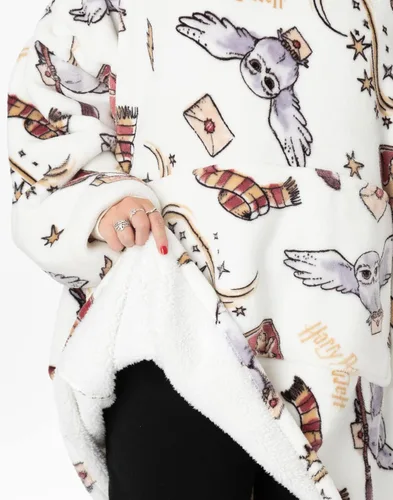 Vista 4 de Harry Potter Vuddie - Manta de gran tamaño con capucha para mujer forro polar talla única