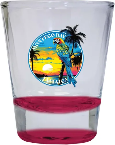 Vista 7 de Montego Bay Jamaica Design A Souvenir - Vaso de chupito redondo de 1.5 onzas, color azul, paquete de 2