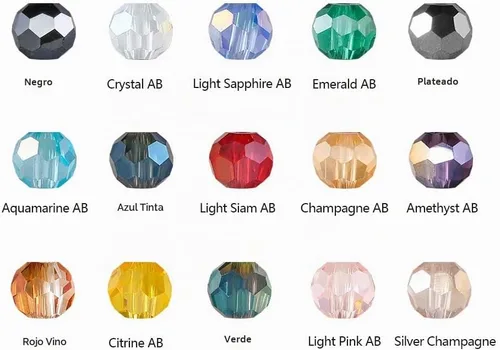 Vista 3 de Cuentas redondas de vidrio de 0.157 in para hacer joyas, color AB, 1500 cuentas espaciadoras de cristal para pulseras, collares, accesorios Cuentas