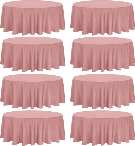 Vista 13 de Fivenl Paquete de 8 manteles redondos de 70 pulgadas, color negro, tela de poliéster lavable a granel, para bodas, fiestas, recepciones, banquetes