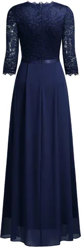 Vista 4 de MISSMAY - Vestido largo, de encaje floral, formal, para mujer, con mangas 23