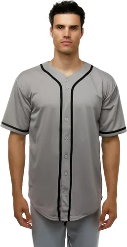 Vista 11 de JC DISTRO Camiseta de béisbol de manga corta con botones para hombre