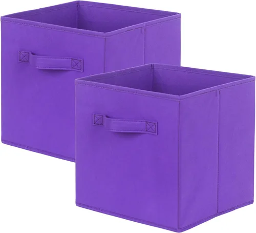 Vista 18 de PowerKing Cubos de almacenamiento plegables con asas, contenedores plegables de tela para estantes de armario, contenedores de almacenamiento