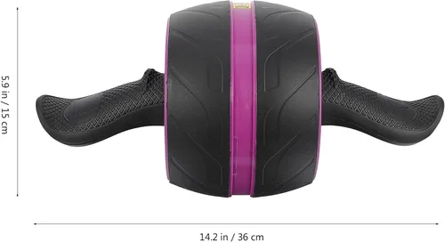 Vista 5 de BESPORTBLE Rueda de rodillo de rebote automático para entrenamiento de núcleo con asas anchas antideslizantes, equipo de fitness silencioso