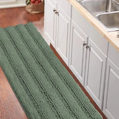Vista 108 de Turquoize Alfombra de baño de chenilla de lujo para baño, extra absorbente, alfombra de ducha de microfibra antideslizante para baño, alfombra Aqua