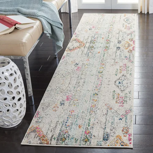 Vista 4 de SAFAVIEH Madison Collection - Alfombra decorativa de 2 pies 2 pulgadas x 4 pies, verde y naranja, diseño tribal envejecido, no desprende pelusa