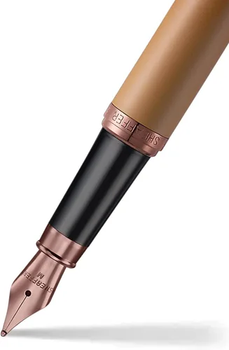 Vista 3 de Sheaffer VFM 9428 Coffee Edition - Pluma estilográfica marrón mate con adornos de PVD marrón real, tamaño mediano