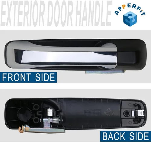 Vista 3 de APPERFiT Manija de Puerta Exterior Cromada y Negra para Panel de Puerta de Pasajero Delantero/Trasero Compatible con Camión Dodge RAM 1500 2500 3500