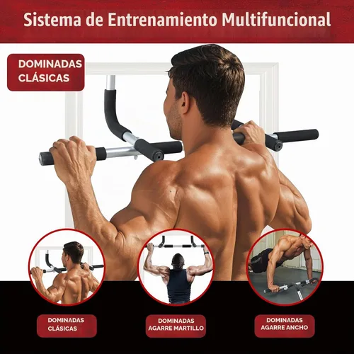 Vista 4 de leikefitness Pull-Up Bar For Door Frame Adjustable Portable Upper Body Fitness Workout For Home Gyms