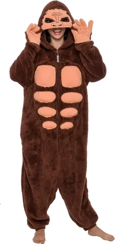 Vista 2 de Funziez! Disfraz de Sasquatch - Bigfoot - Yeti One Piece, Marrón