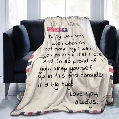 Vista 2 de Regalos para hija, regalo para hija de mamá, regalos de cumpleaños para hija adulta de papá, manta de franela única para mi hija para Navidad, manta