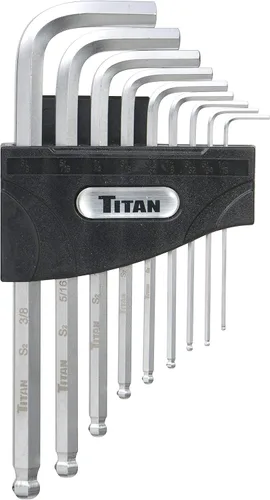 Vista 6 de Titan 12734 Juego de llaves de brazo extralargo resistente a manipulaciones de 5 lóbulos, 10 piezas