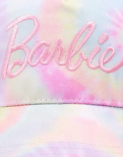 Vista 5 de Barbie Gorra para niñas Sombrero Snapback ajustable con teñido anudado multicolor para niños y adolescentes Gorra bordada con ala curvada