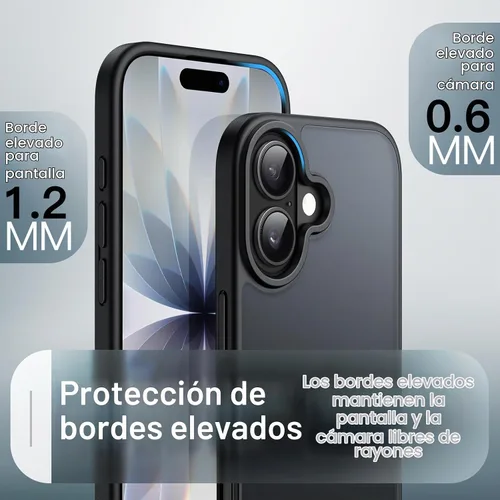 Vista 5 de JETech Funda mate para iPhone 17, color negro