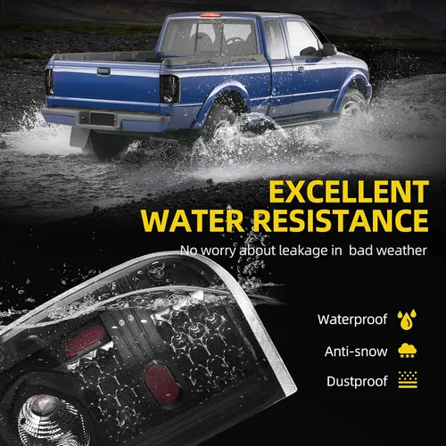 Vista 4 de DWVO Conjunto de luces traseras compatibles con Ford Ranger 01-05 2001 2002 2003 2004 2005 luces traseras de repuesto LED