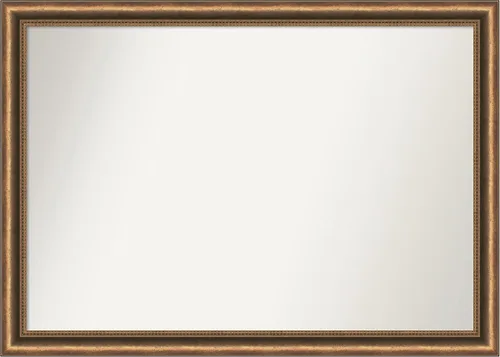 Vista 32 de Amanti Art Espejo de baño de bronce para sobre fregadero, 24 x 24 pulgadas, espejo de tocador cuadrado estrecho de bronce Manhattan, marco de madera