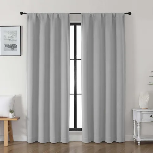 Vista 146 de Gwine Cortinas opacas para dormitorio, 54 pulgadas de largo, paneles de cortina de ventana con aislamiento térmico y reducción de ruido, cortinas