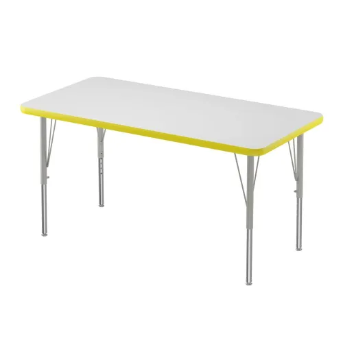Vista 22 de Correll - Mesa rectangular de actividades para el aula de 30 x 60 pulgadas, altura ajustable (19-29 pulgadas), parte superior de granito gris, borde