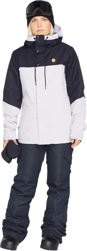 Vista 4 de Volcom Chaqueta con capucha Bolt para mujer, con aislamiento para snowboard y esquí, Negro