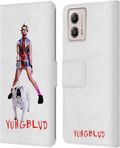 Vista 8 de Head Case Designs Officially Licensed Yungblud Face Graphics Leather Book Wallet Case Cover Compatible with Motorola Moto G53 5G