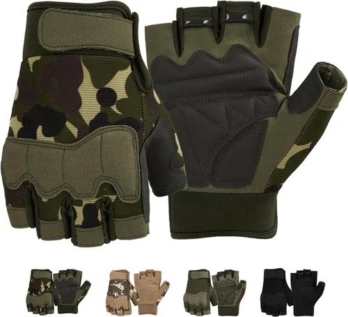 Vista 9 de Guantes sin dedos Fioretto para Airsoft, tiro, medio dedo, caza, senderismo, ciclismo, conducción, motocicleta, escalada, guantes de trabajo M210603