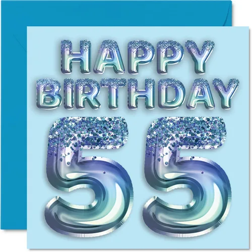 Vista 128 de Stuff4 Tarjeta de primer cumpleaños para niños, globo de fiesta con purpurina azul, tarjetas de feliz cumpleaños para niño de 1 año, nieto, hijo, 57