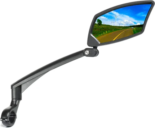 Vista 10 de BriskMore Espejo de bicicleta para manillar - Cristal HD transparente, espejo ajustable y plegable de 360° para una conducción segura, gran angular
