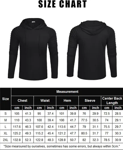 Vista 6 de COOFANDY Sudaderas con capucha atléticas para hombre, ligeras, plisadas, manga raglán