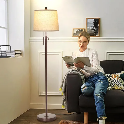 Vista 5 de JUNNAI Lámpara de pie moderna de altura ajustable, lámpara de pie alta con 3 temperaturas de color, lámparas de pie para sala de estar, dormitorio