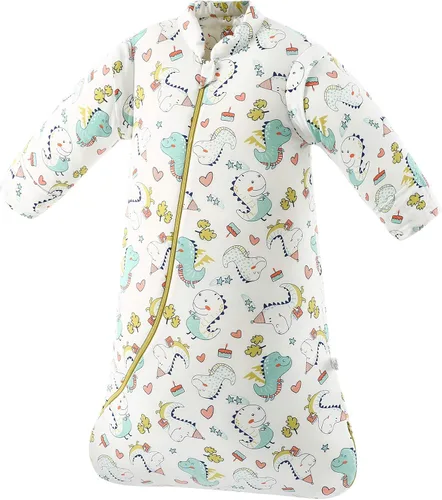 Vista 5 de Saco de dormir orgánico para bebé, manta de manga desmontable, grosor moderado, (32-68℉)