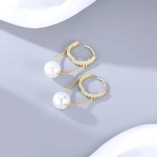 Vista 4 de Reffeer Aretes colgantes de plata de ley 925 maciza para mujeres y adolescentes