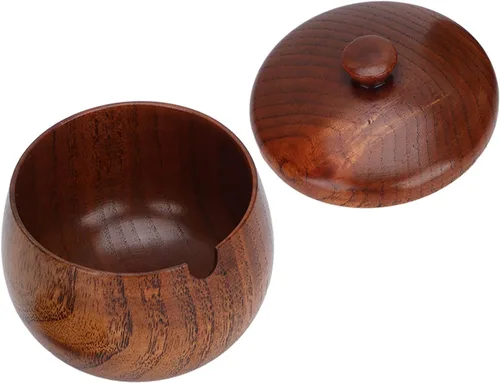 Vista 2 de GLOGLOW Wood Jar, Sour Jujube Wood Seasoning Box for Sauces for Kitchen (Large lacquer)