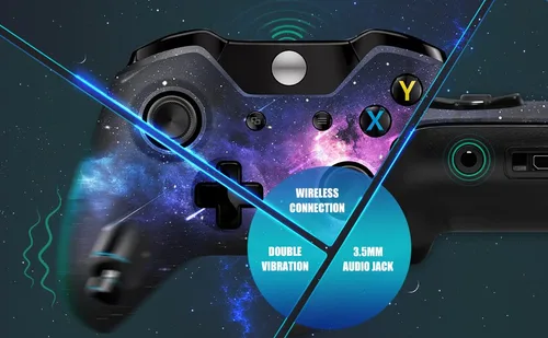 Vista 8 de FYSIKA Wireless Custom Controller Compatible with Xbox OneXbox Series XXbox Series SWindowsAndroidPC Gamepad Nebula Design with Enhanced