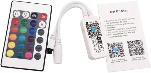 Vista 5 de Controlador inteligente WiFi inalámbrico RGB LED que funciona con sistema Android iOS aplicación de teléfono móvil para tira de luz LED 5050 3528
