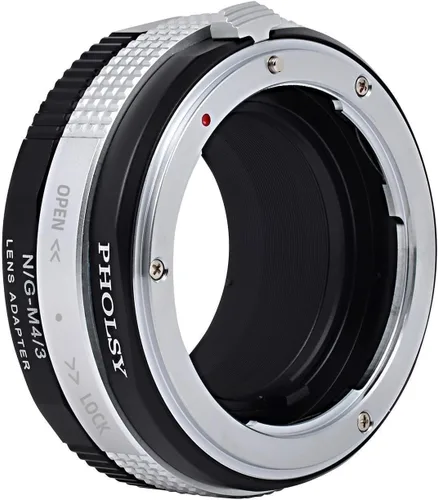 Vista 5 de PHOLSY - Adaptador de lentes compatible con lente Nikon F (tipo G) a cámara MFT M4/3 Manual Mount Converter with Aperture Control Ring Compatible