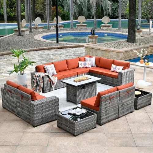 Vista 63 de HOOOWOOO Outdoor Patio Sectional Furniture Sofa Set with Widened Armrest,6 Piece Small Modern Wicker Couch,Modular L Shaped Conversation Seating Set