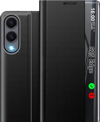 Vista 71 de Funda de teléfono para Samsung Galaxy A16 5G, Clear View Window Funda delgada de lujo para teléfono Galaxy A16 con soporte, funda protectora
