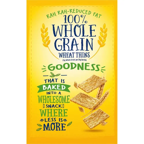 Vista 14 de Wheat Thins Snacks reducidos en grasa, galletas de trigo integral de grano entero, galletas de aperitivos, 8 onzas