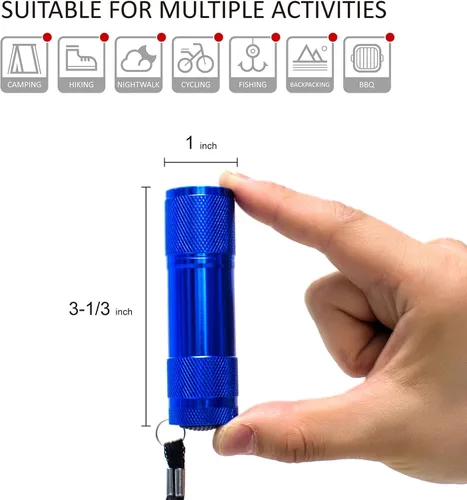 Vista 5 de FASTPRO Juego de 4 linternas LED de aluminio con pilas secas AAA incluidas y preinstaladas